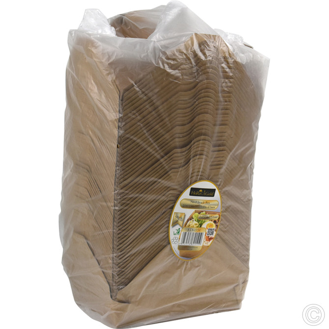 HorecaGold No.2 Snack Box Brown 50pk 1450ml/51oz (218/196x161/140x-47mm) DISPOSABLES image
