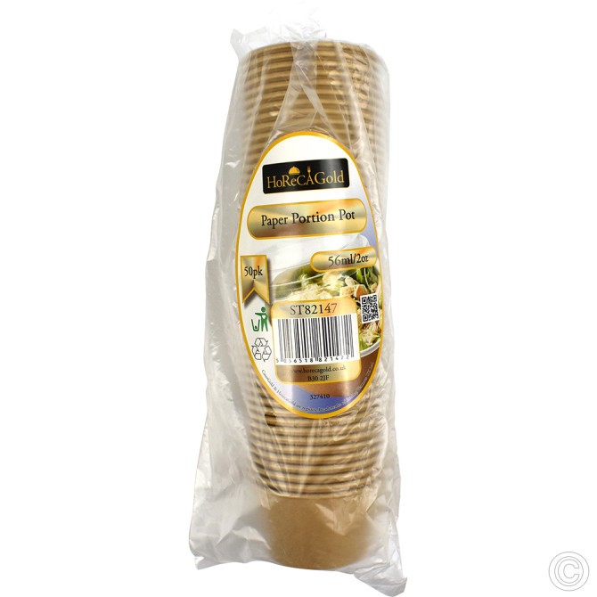 HorecaGold Paper Portion Pot Kraft 50pk 56ml/2oz image