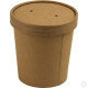 HorecaGold Paper Soup Cup With Lid Kraft 25pk 453ml/16oz image