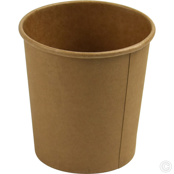 HorecaGold Paper Soup Cup With Lid Kraft 25pk 453ml/16oz image