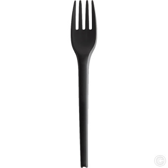 CaterGold Reusable Plastic Forks Black 100pk