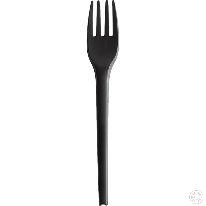 CaterGold Reusable Plastic Forks Black 100pk DISPOSABLES, REUSABLE PLASTIC DISPOSABLE image