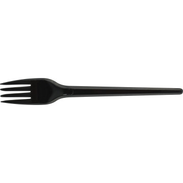 CaterGold Reusable Plastic Forks Black 100pk DISPOSABLES, REUSABLE PLASTIC DISPOSABLE image