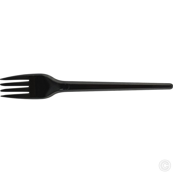 CaterGold Reusable Plastic Forks Black 100pk DISPOSABLES, REUSABLE PLASTIC DISPOSABLE image
