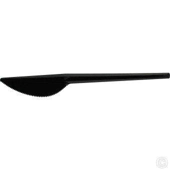 CaterGold Reusable Plastic Knives Black 100pk