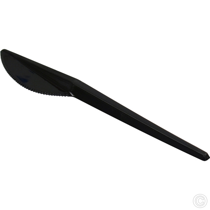 CaterGold Reusable Plastic Knives Black 100pk image