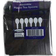 CterGold Reusable Plastic Tea Spoons Black 100pk