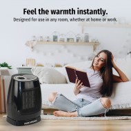 Electric Ceramic Fan Heater with 3 Settings 1500W Black