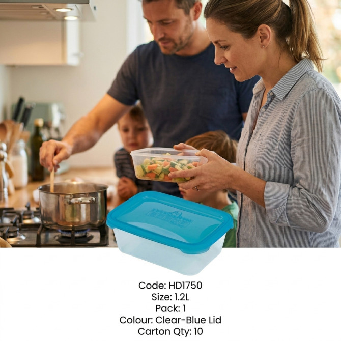 Plastic Microwave Airtight Food Container 1.2L FOOD STORAGE image