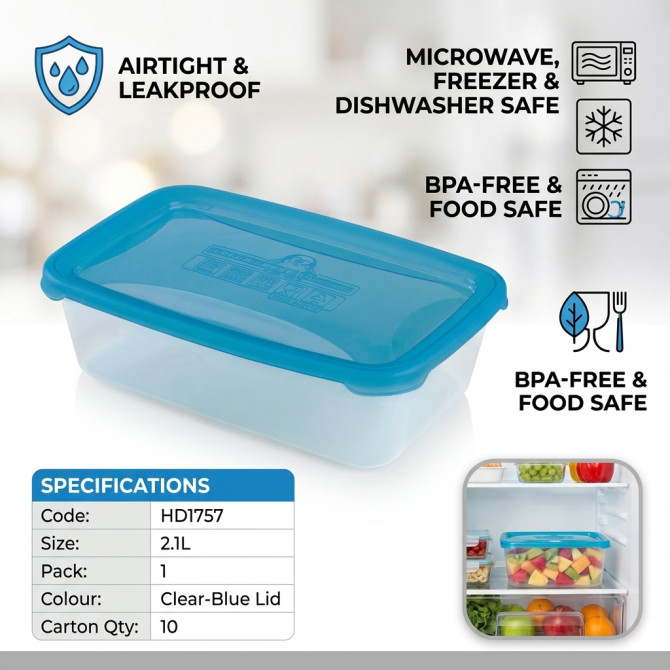 Plastic Microwave Airtight Food Container 2.1L FOOD STORAGE image
