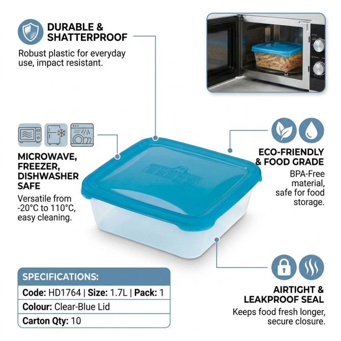 Plastic Microwave Food Container 1.7L FOOD STORAGE image