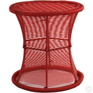 Handmade Round Stool Red