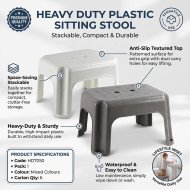 Heavy Duty Plastic Sitting Stool Stackable Small