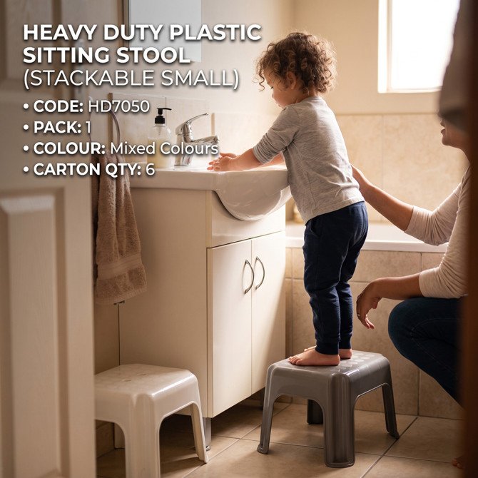 Heavy Duty Plastic Sitting Stool Stackable Small image