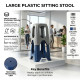 Large Plastic Sitting Stool Stackable Rattan Design image