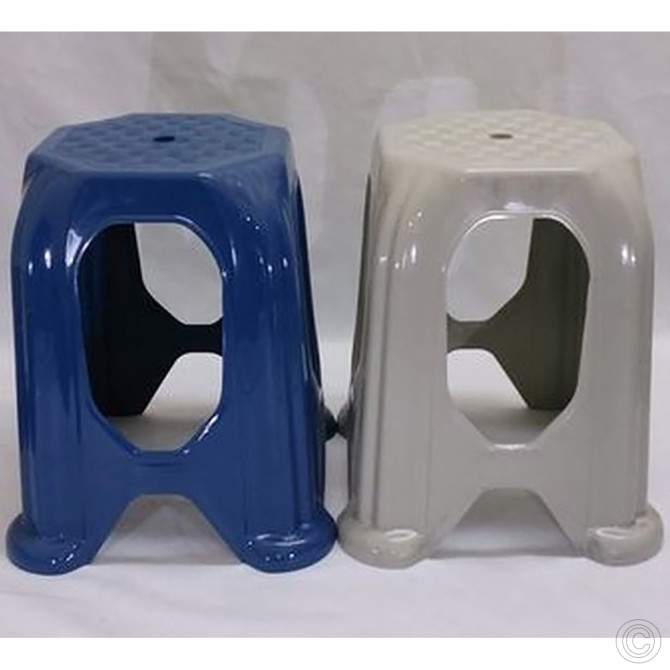 Large Plastic Sitting Stool Stackable Rattan Design image