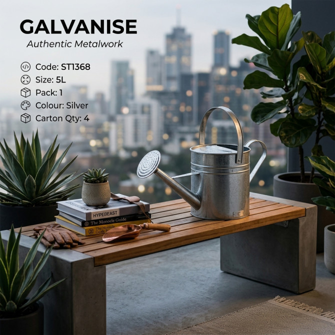 Galvanise Watering Can 5L image