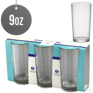 Azur Glass Tumblers 9OZ 3pk Plain Design