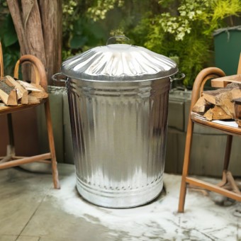 Galvanised Incinerator Trash Bin Large 90L