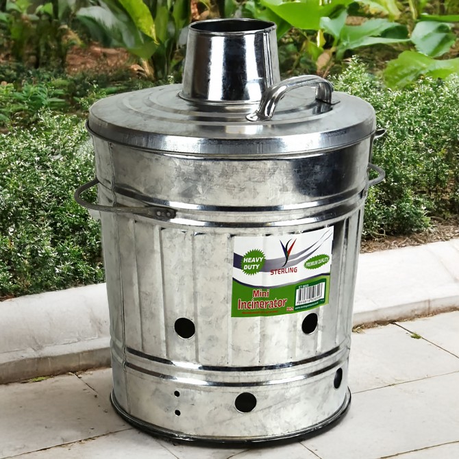 Galvanised Mini Incinerator 15L OUTDOOR, INCINERATORS & BINS image