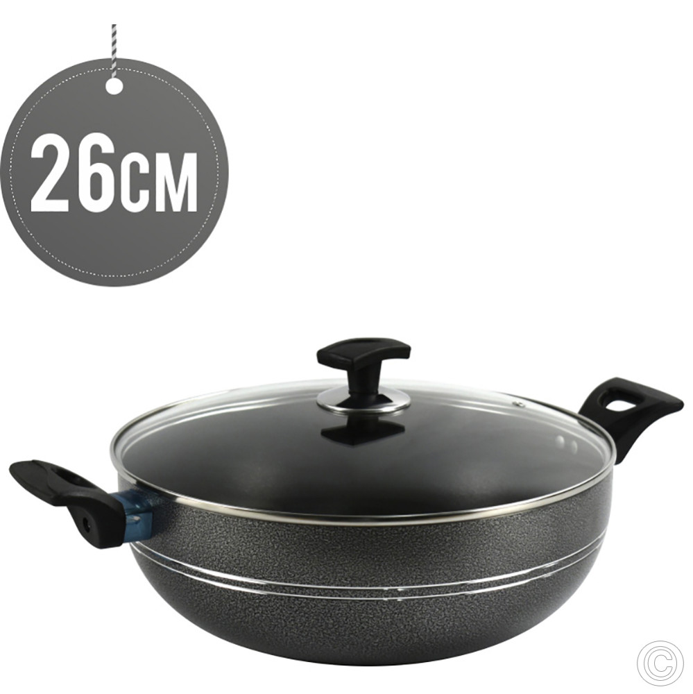 Quality Wholesale Ashley Non-Stick Wok 26CM With Glass Lid