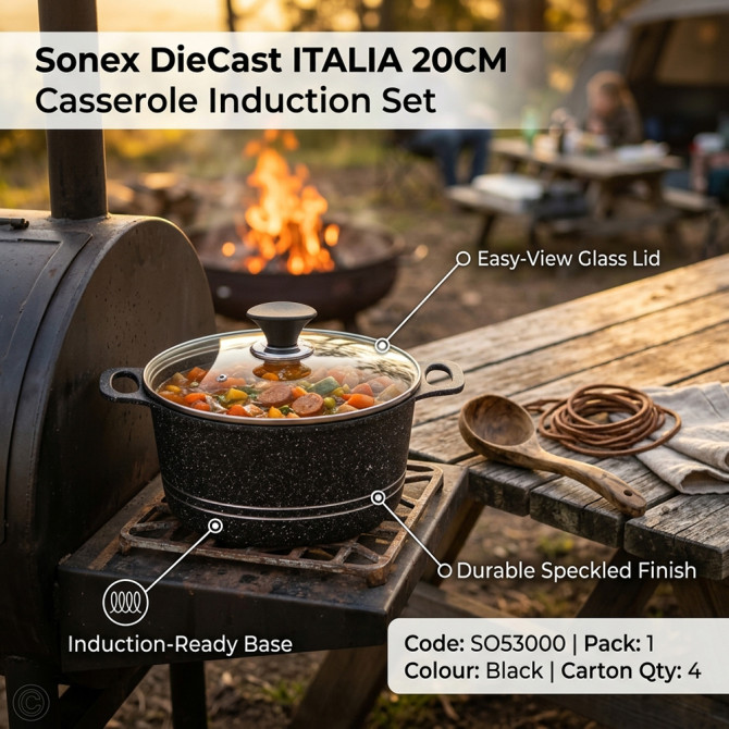 Sonex DieCast ITALIA 20CM Casserole Induction NON STICK COOKWARE image