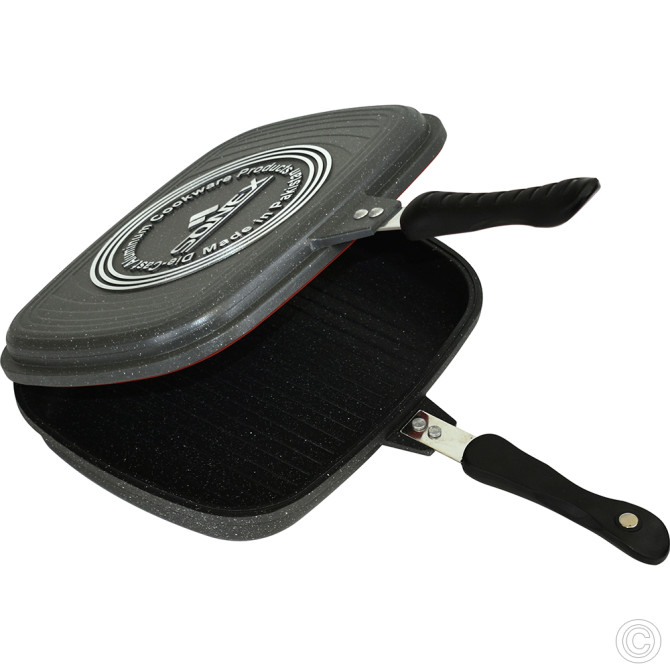 Sonex DieCast MARVEL 30CM Double Grill Pan NON STICK COOKWARE image
