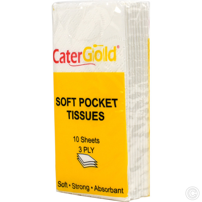 CaterGold Pocket Tissue 3ply 6 pack (10 sheets per pack) image