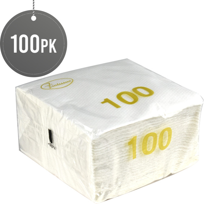 Napkins White 1 ply 30 x 30 100pk image