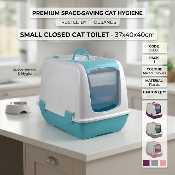 Small Closed Cat Toilet 37x40x40cm image