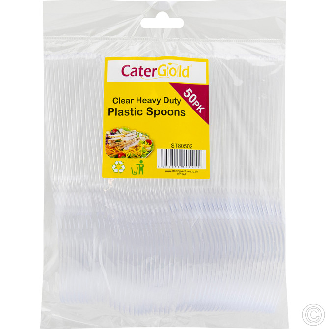 Disposable Heavy Duty Spoons 50pack Clear DISPOSABLES, PLASTIC DISPOSABLE image