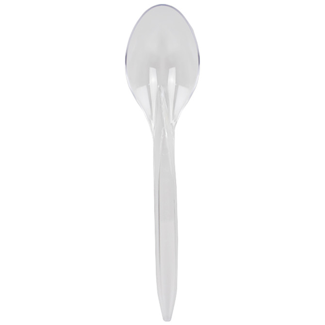 Reusable Plastic Spoons Clear 60pack image