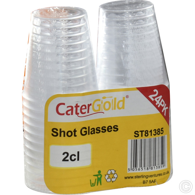 Reusable Shot Glass 2CL (25ml) 24pk PLASTIC DISPOSABLE image