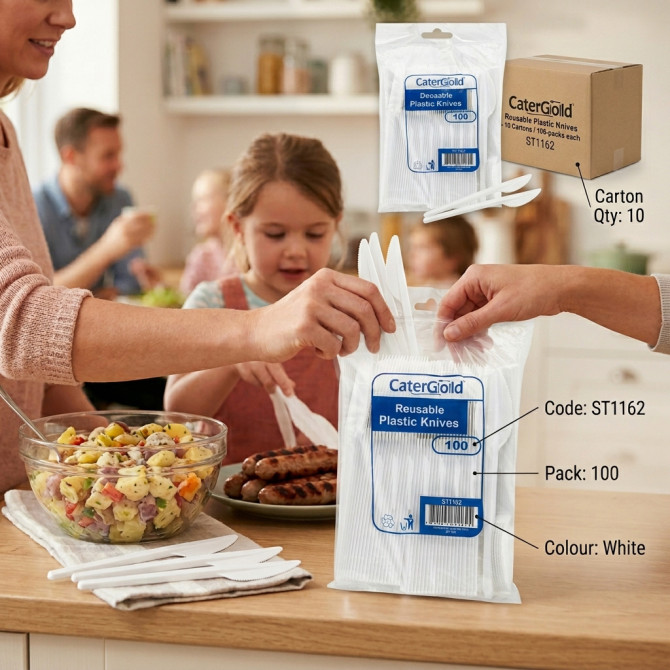 Disposable Plastic Knives 100pack DISPOSABLES, PLASTIC DISPOSABLE image