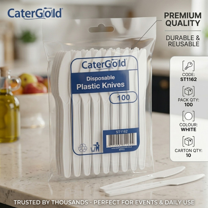 Disposable Plastic Knives 100pack DISPOSABLES, PLASTIC DISPOSABLE image