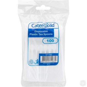 Reusable Plastic Tea Spoons 100pack