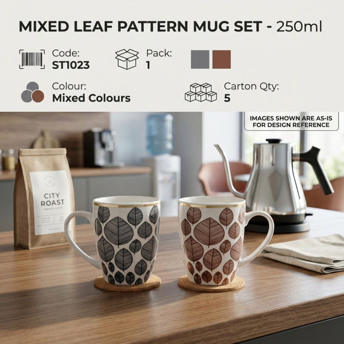 Coffee Tea Cups 250ml (mixed designs) image
