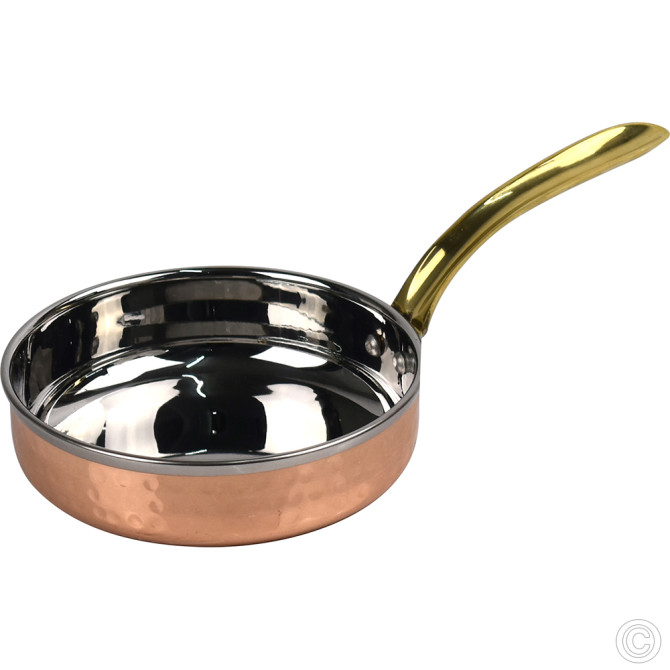 Copper Steel Fry Pan With Brass Handle No1 300 ml image