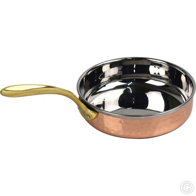 Copper Steel Fry Pan With Brass Handle No1 300 ml image