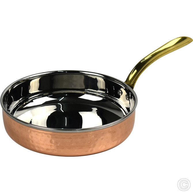 Copper Steel Fry Pan With Brass Handle No2 530 ml image