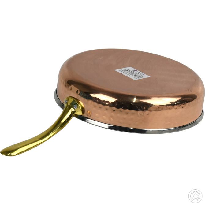 Copper Steel Fry Pan With Brass Handle No3 850 ml image