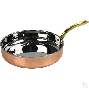 Copper Steel Fry Pan With Brass Handle No3 850 ml