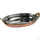 Copper Steel Oval Dish With Brass Handles No2 8