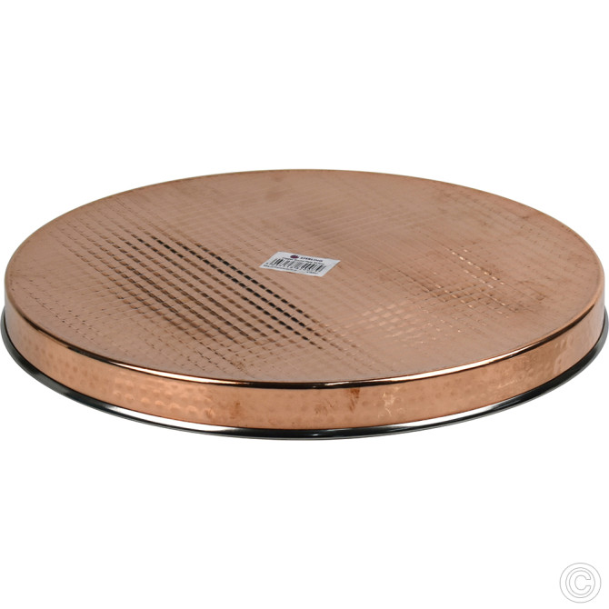 Copper Steel Thali 33cm image