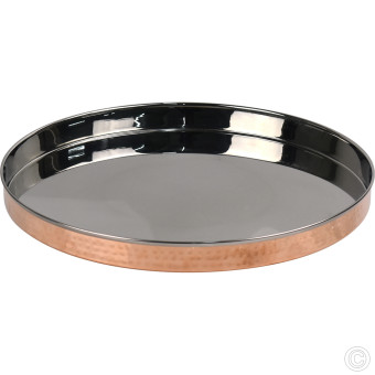 Copper Steel Thali 33cm