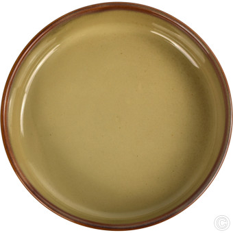 HorecaGold Porcelain Round Stacking Tray 450ML 15Oz Reactive Glaze Brown 