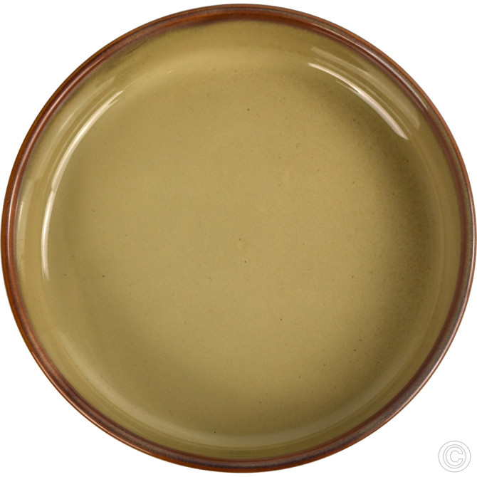 HorecaGold Porcelain Round Stacking Tray 450ML 15Oz Reactive Glaze Brown SERVEWARE image