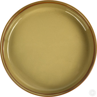 HorecaGold Porcelain Round Stacking Tray 650ML 22Oz Reactive Glaze Brown