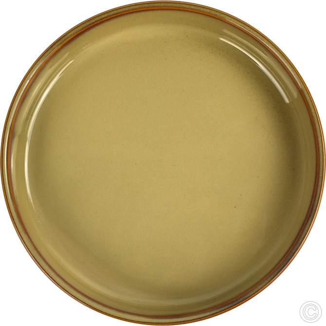 HorecaGold Porcelain Round Stacking Tray 650ML 22Oz Reactive Glaze Brown SERVEWARE image