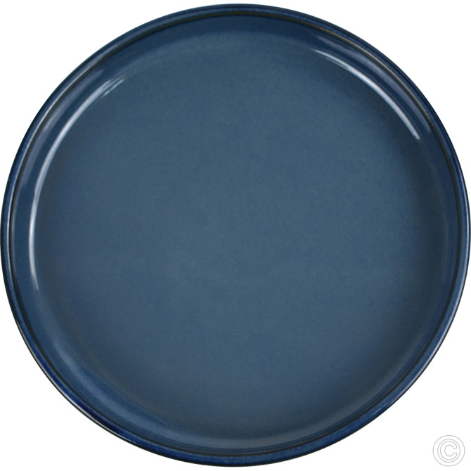 HorecaGold Porcelain Round Stacking Tray 800ML 28Oz Reactive Glaze Blue SERVEWARE image
